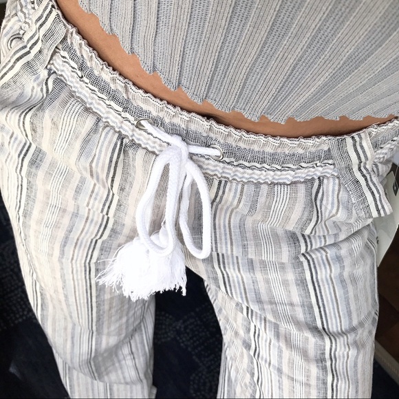 LAST ONE‼️S/M Tassel Beige Blue Wide Leg Pants!  - Picture 3 of 8